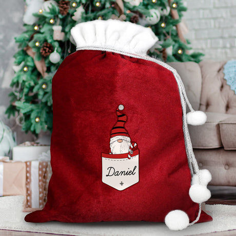 Personalised Gonk Family Red Christmas Sacks: 15 - Christmas Sacks By Gift Moments