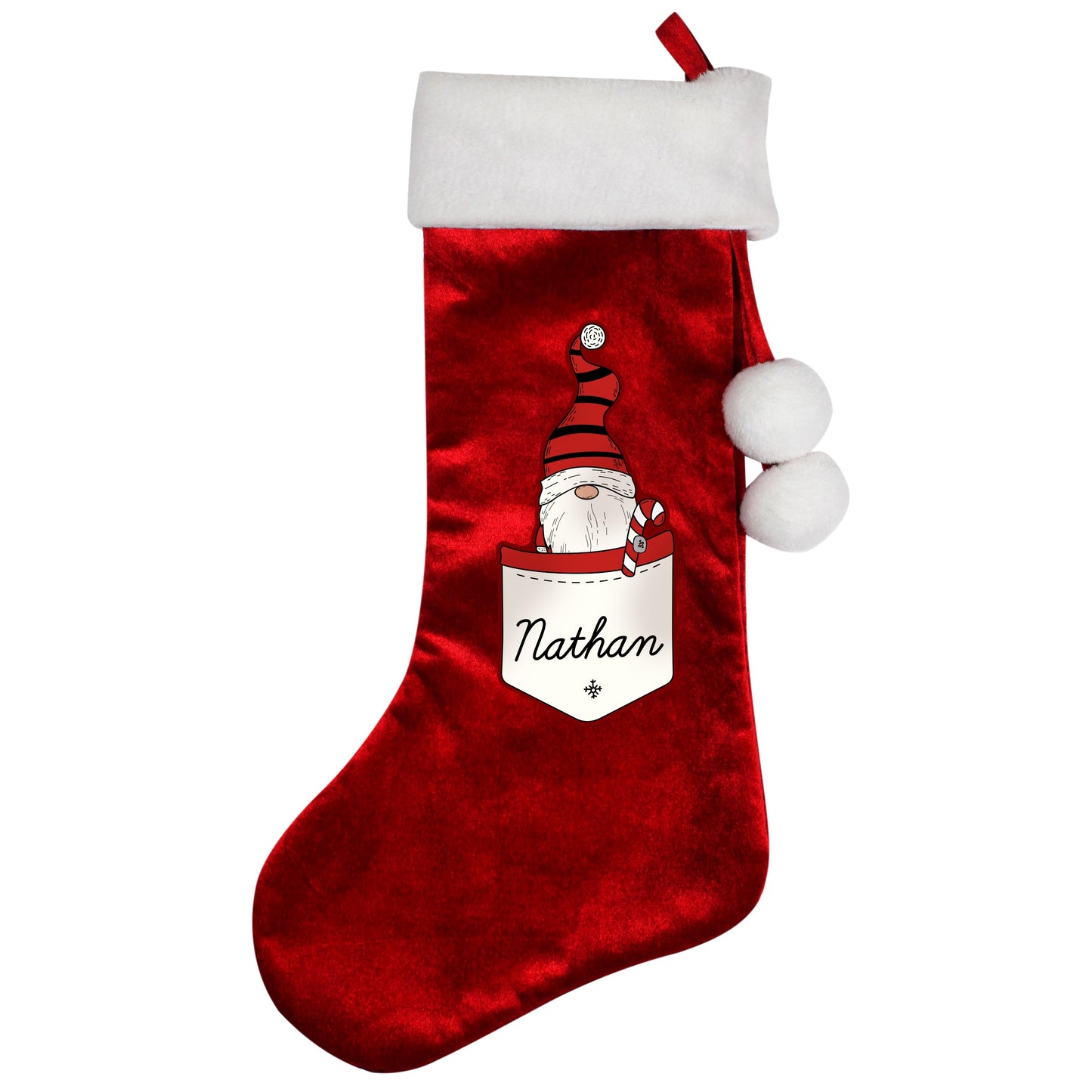 Personalised Gonk Family Red Christmas Stockings: 15 - Christmas Stockings By Gift Moments