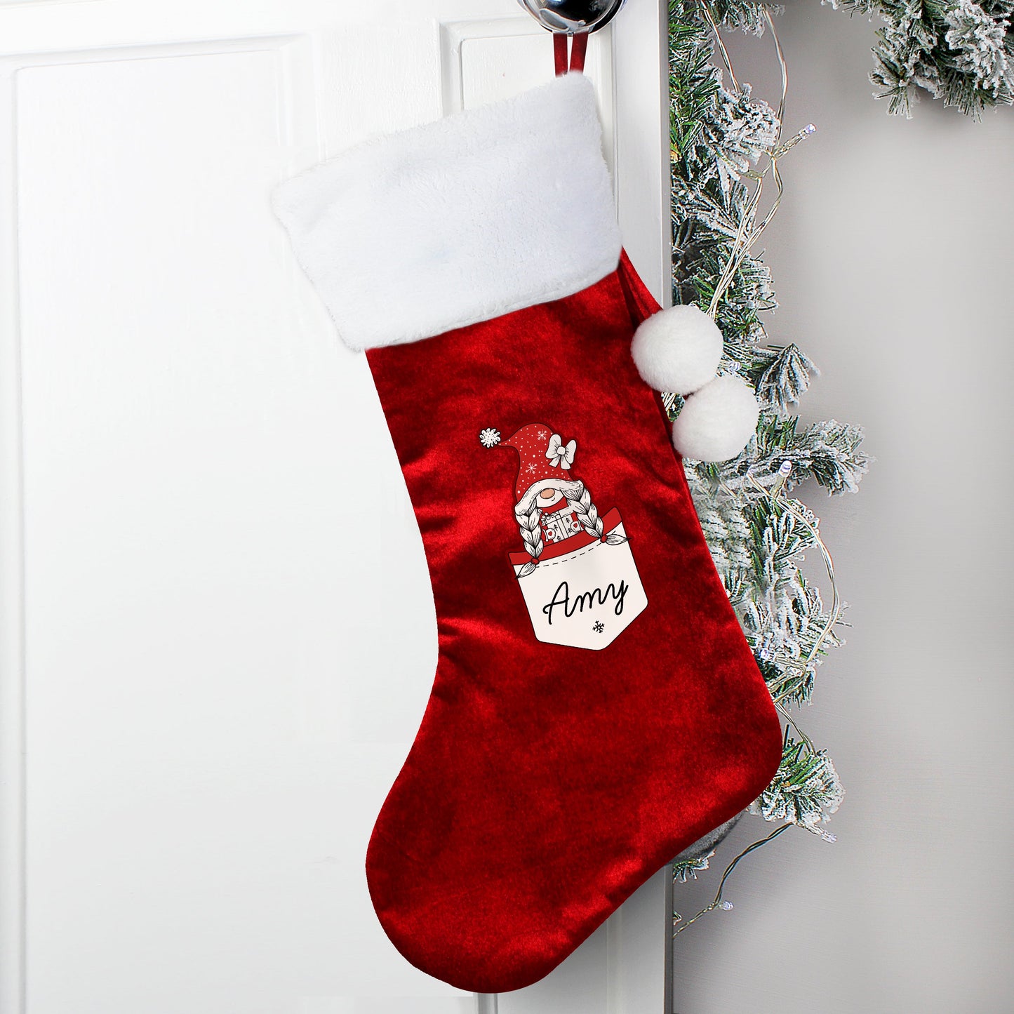 Personalised Gonk Family Red Christmas Stockings: 12 - Christmas Stockings By Gift Moments