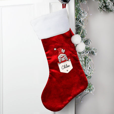 Personalised Gonk Family Red Christmas Stockings: 4 - Christmas Stockings By Gift Moments