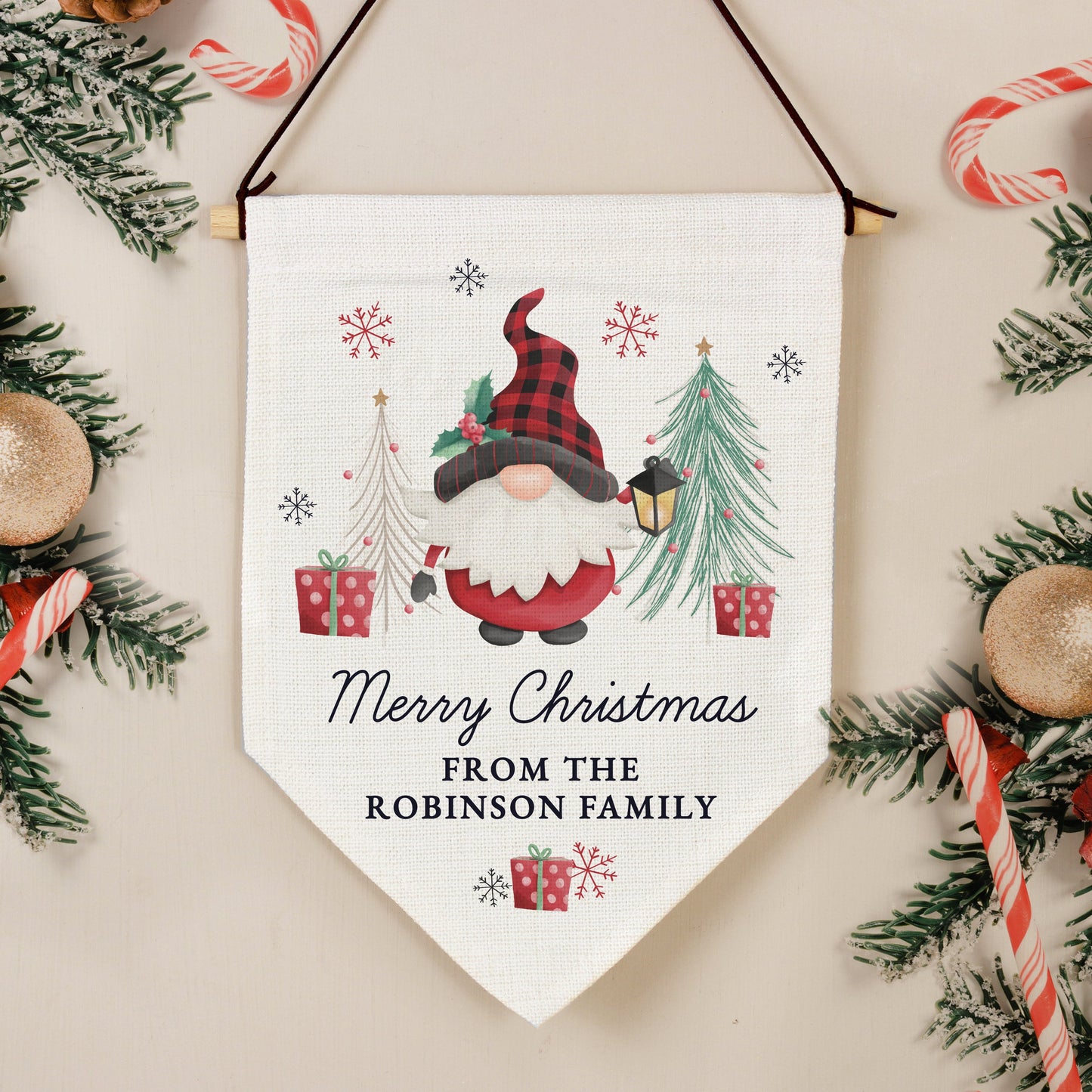 Personalised Gonk Hanging Pendant Christmas Decoration: 1 - Christmas Decorations By Gift Moments