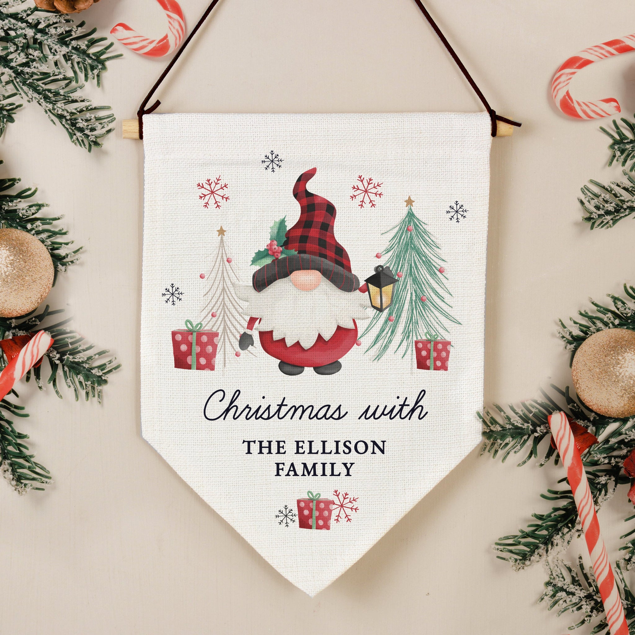 Personalised Gonk Hanging Pendant Christmas Decoration: 3 - Christmas Decorations By Gift Moments