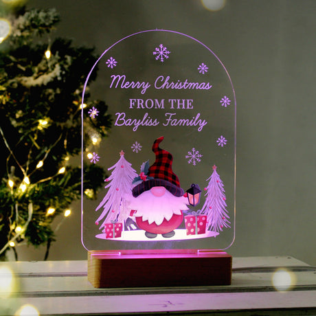 Personalised Gonk Wooden Based LED Christmas Light: 5 - LED Lighting By Gift Moments