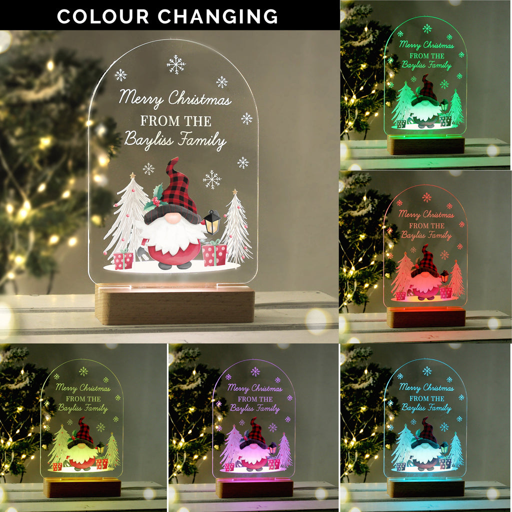 Personalised Gonk Wooden Based LED Christmas Light - Shop LED Lighting At Gift Moments - 7