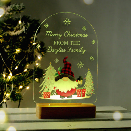 Personalised Gonk Wooden Based LED Christmas Light: 4 - LED Lighting By Gift Moments