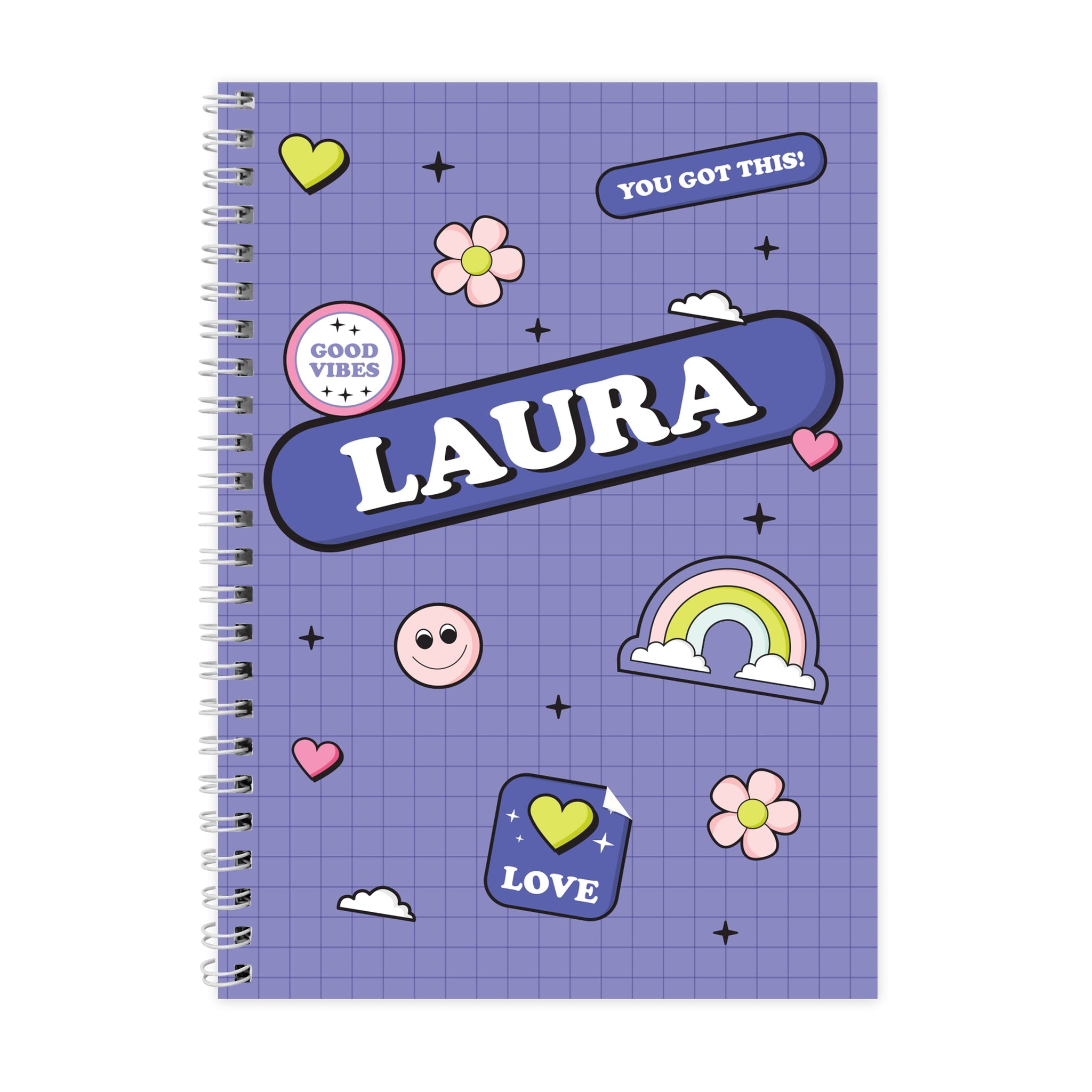 Personalised Good Vibes A5 Notebook: 5 - Notebooks By Gift Moments