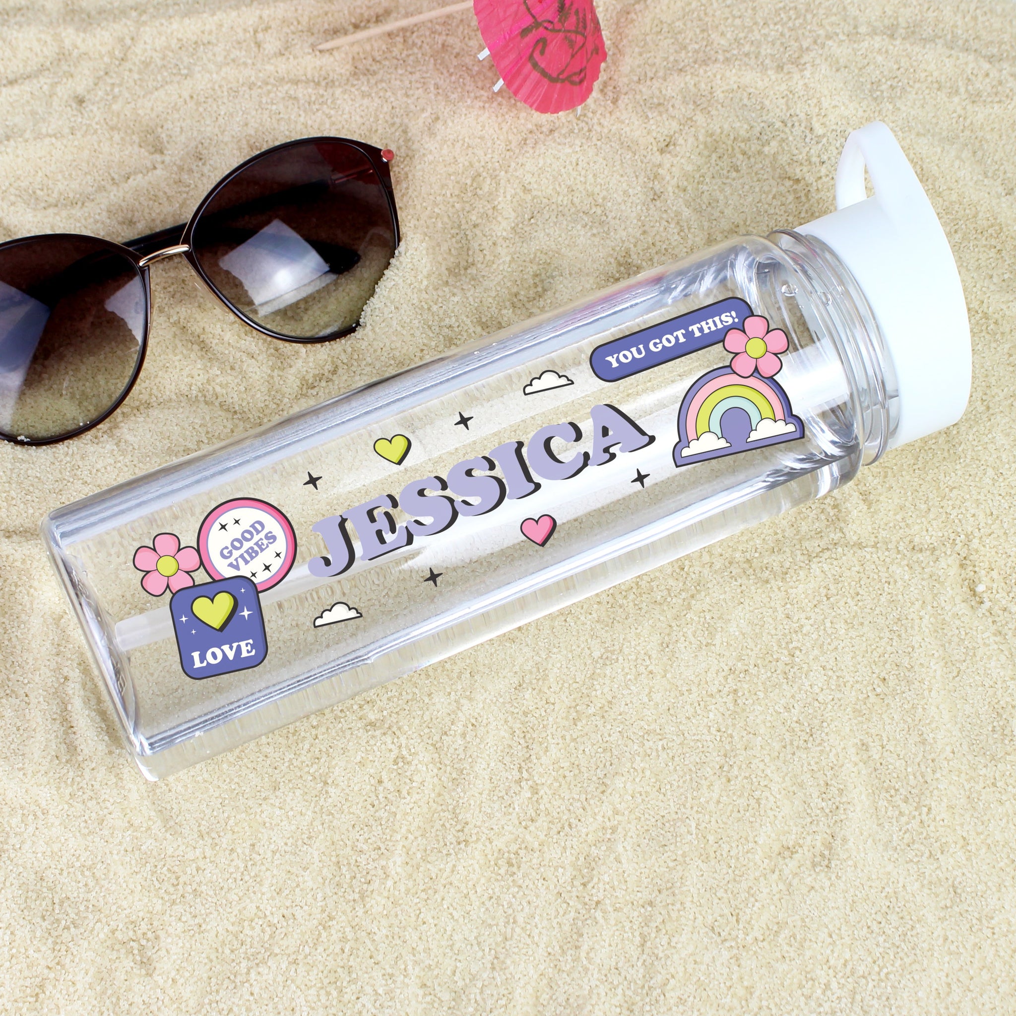 Personalised Good Vibes Water Bottle: 1 - Water Bottles By Gift Moments