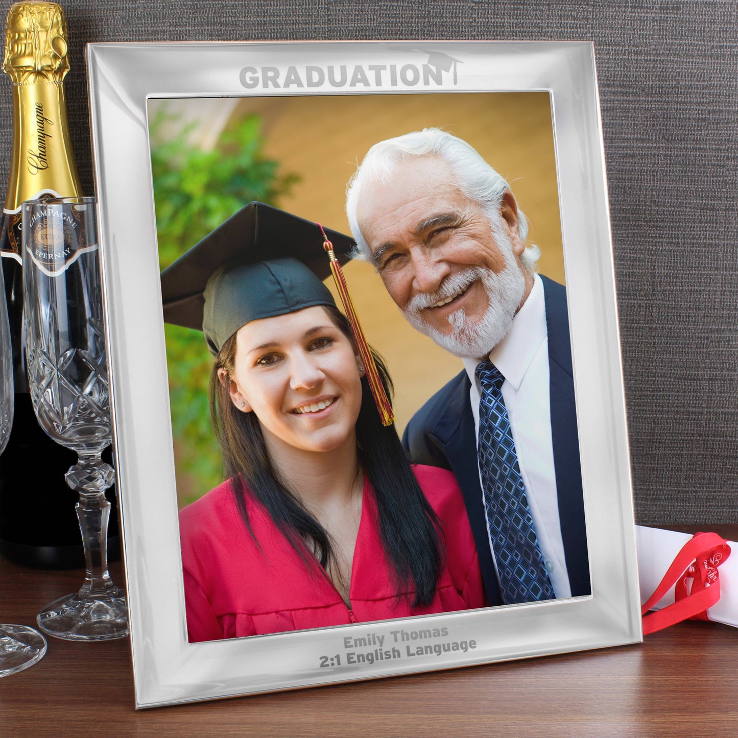 Personalised Graduation 10x8 Silver Photo Frame: 2 - Photo Frames By Gift Moments