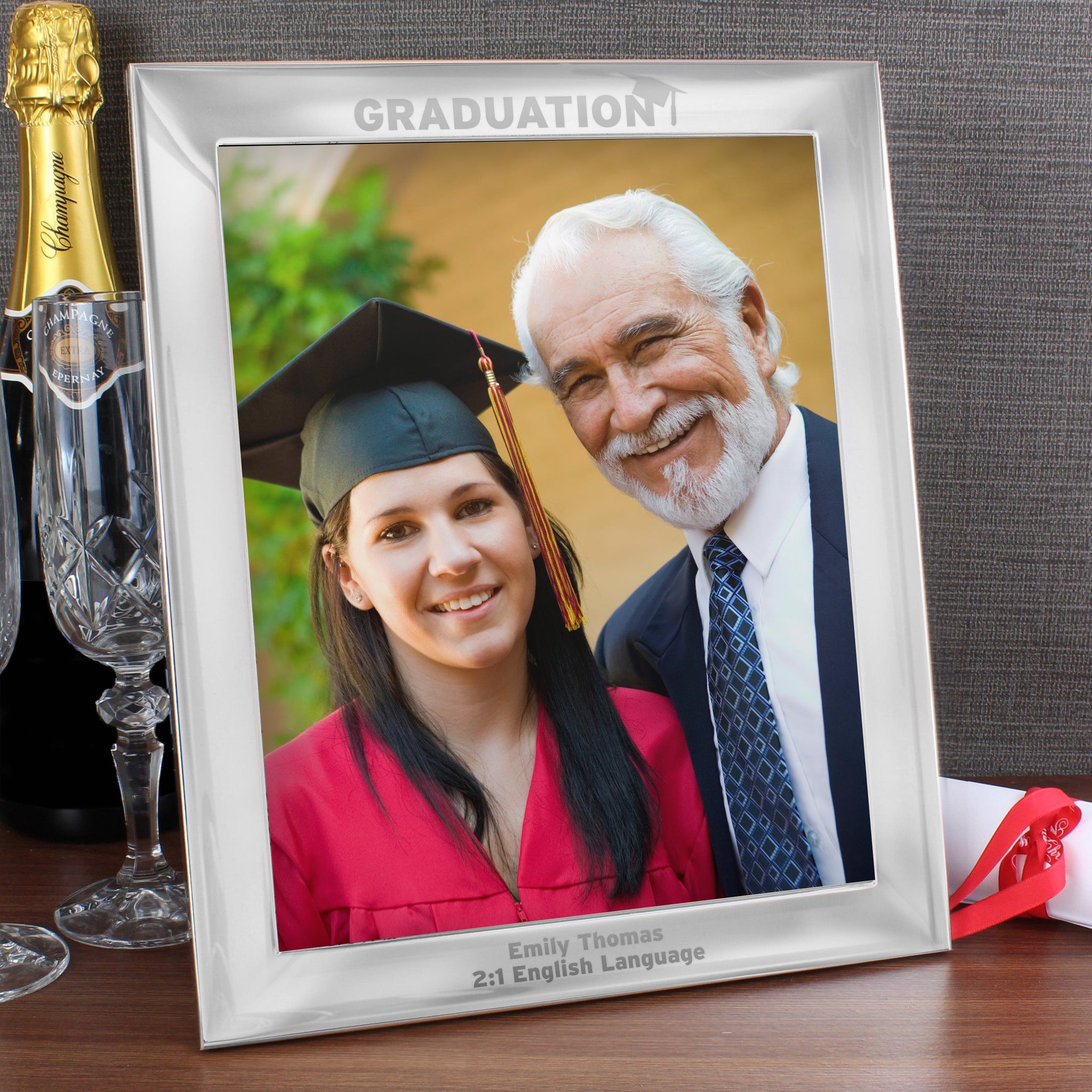 Personalised Graduation 10x8 Silver Photo Frame: 2 - Photo Frames By Gift Moments