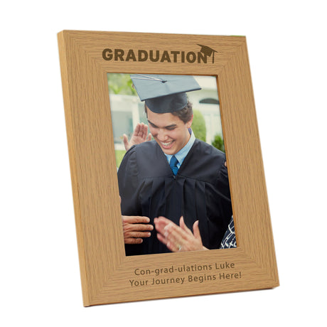 Personalised Graduation 5x7 Oak Finish Photo Frame: 4 - Photo Frames By Gift Moments