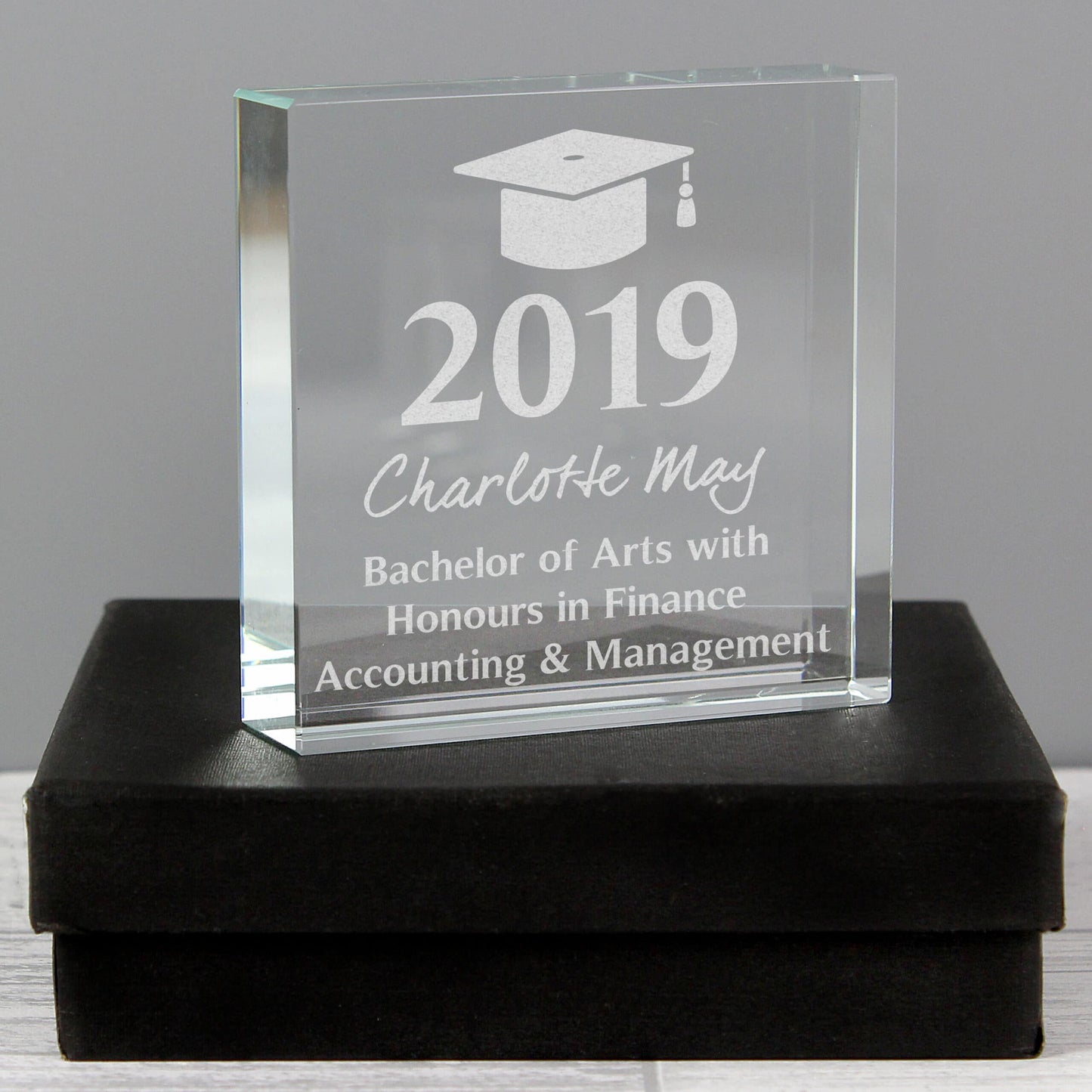 Personalised Graduation Crystal Token: 4 - Crystal Tokens By Gift Moments
