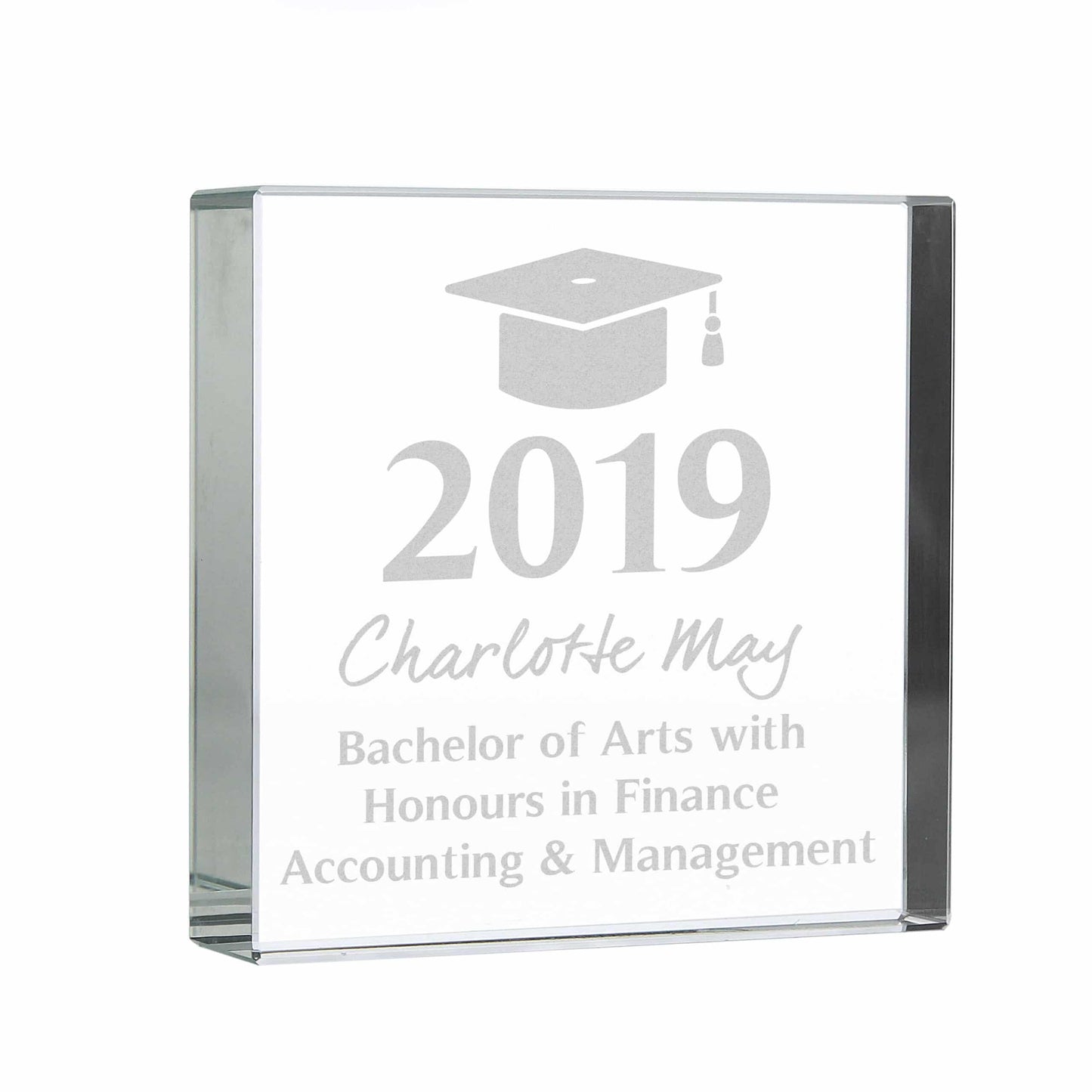 Personalised Graduation Crystal Token: 5 - Crystal Tokens By Gift Moments