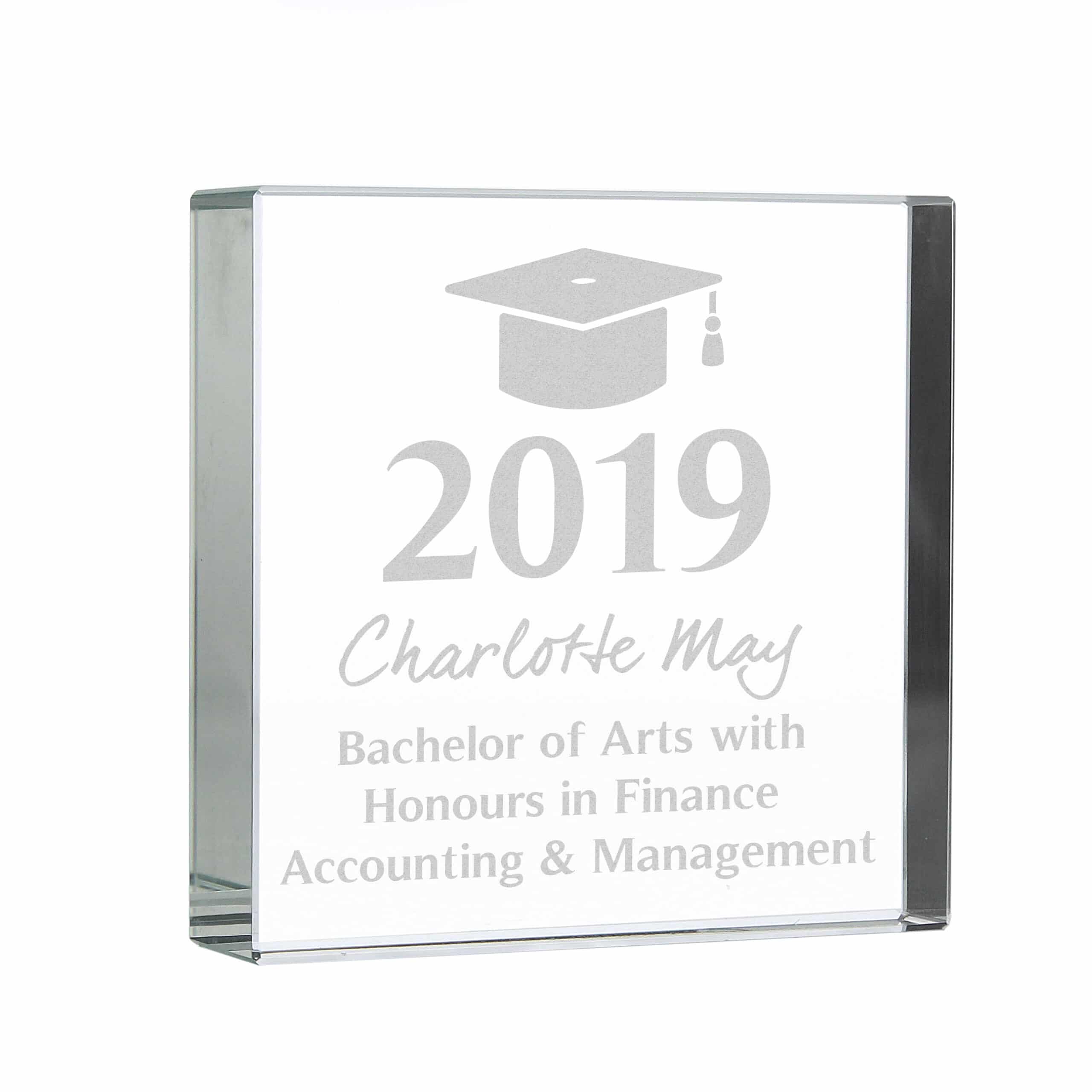 Personalised Graduation Crystal Token - Shop Crystal Tokens At Gift Moments - 5
