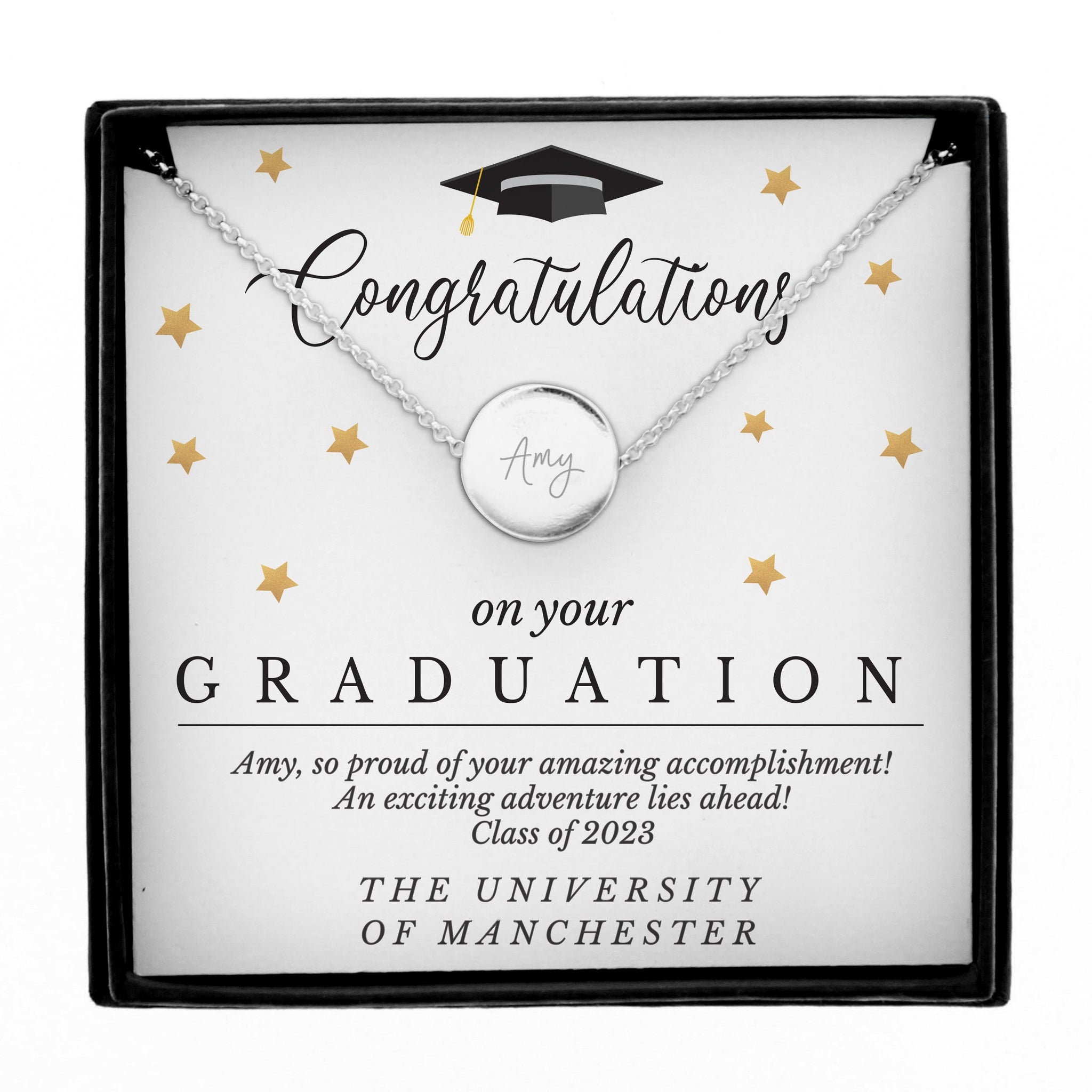 Personalised Graduation Silver Tone Necklace and Box: 5 - Necklaces By Gift Moments