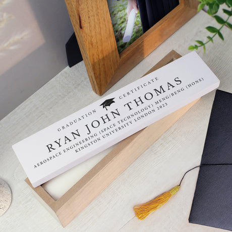 Personalised Graduation Wooden Certificate Holder: 1 - Certificate Holders By Gift Moments