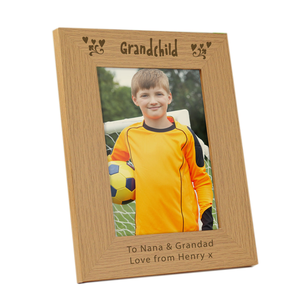Personalised Grandchild 5x7 Oak Finish Photo Frame: 4 - Photo Frames By Gift Moments