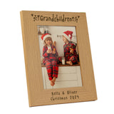 Personalised Grandchildren 5x7 Oak Finish Photo Frame: 4 - Photo Frames By Gift Moments