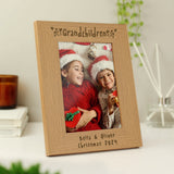 Personalised Grandchildren 5x7 Oak Finish Photo Frame: 3 - Photo Frames By Gift Moments