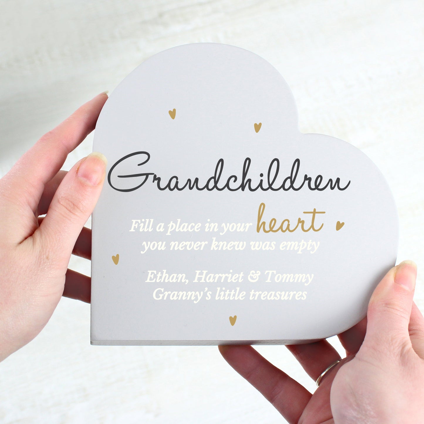 Personalised Grandchildren Free Standing Heart Ornament: 2 - Ornaments By Gift Moments