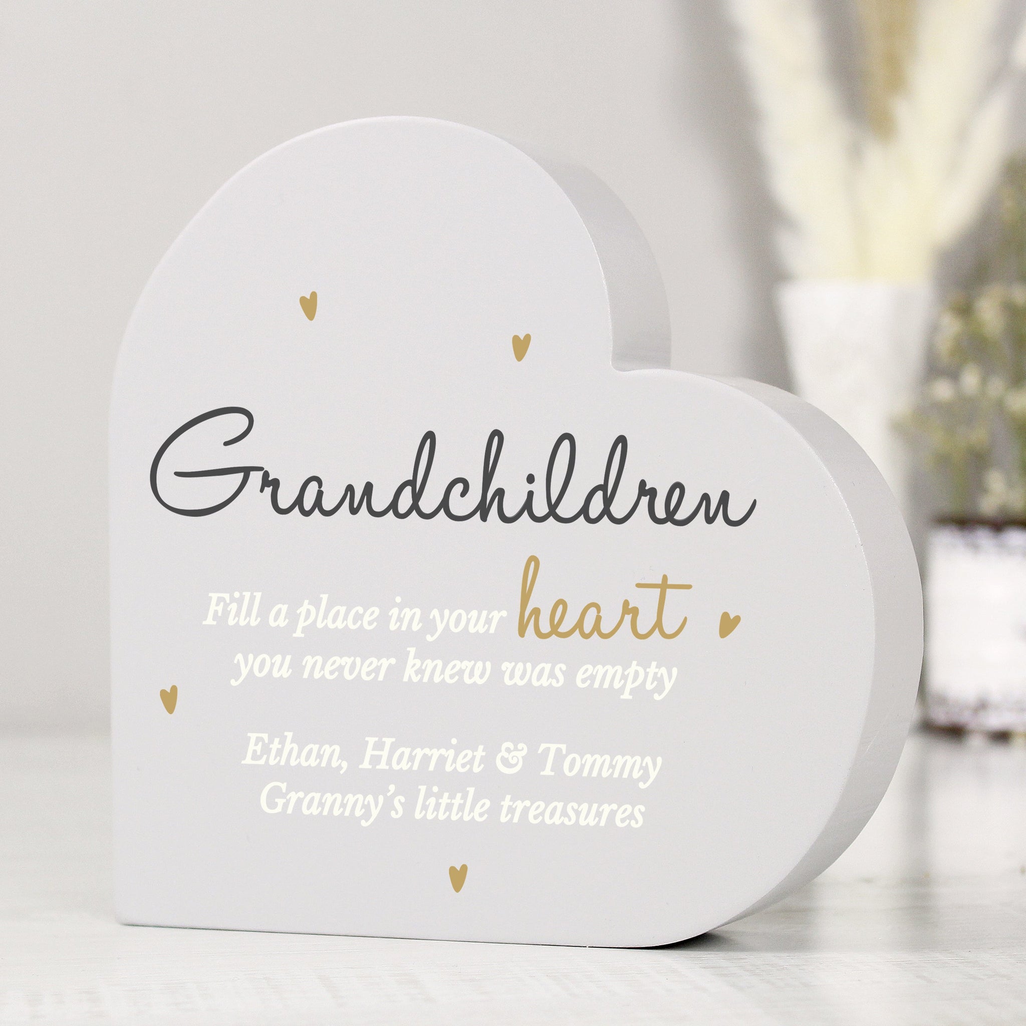 Personalised Grandchildren Free Standing Heart Ornament: 1 - Ornaments By Gift Moments
