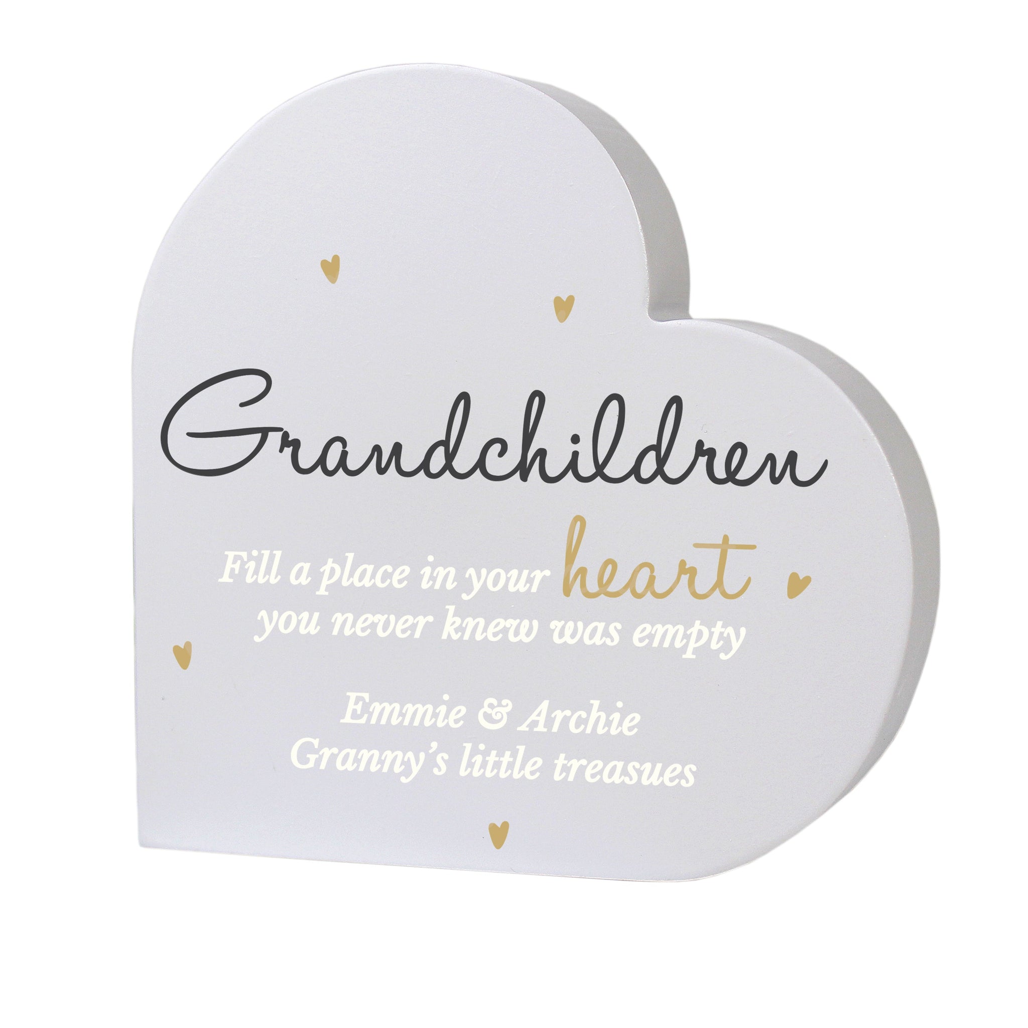 Personalised Grandchildren Free Standing Heart Ornament: 4 - Ornaments By Gift Moments