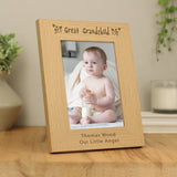 Personalised Great Grandchild 5x7 Oak Finish Photo Frame: 2 Photo Frames By Gift Moments