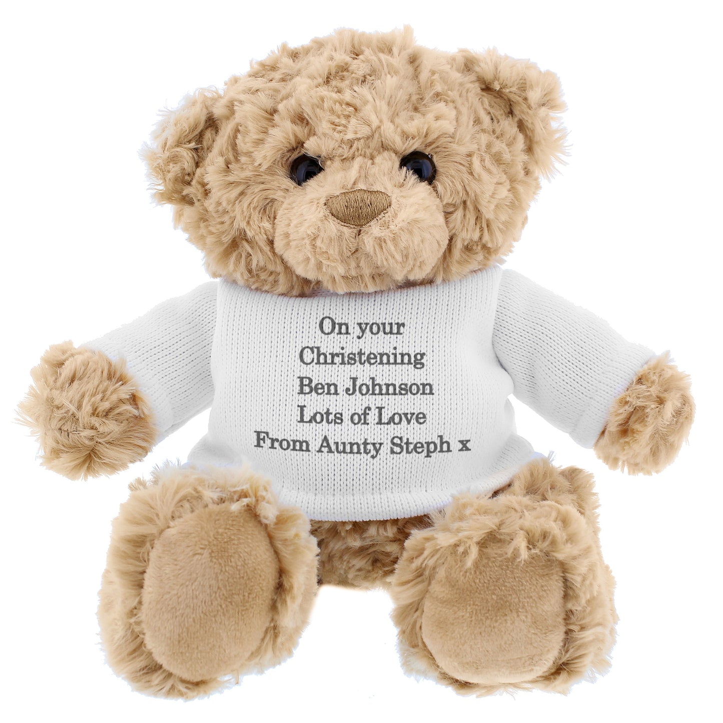 Personalised Grey Message Teddy Bear: 2 - Teddy Bears & Soft Toys By Gift Moments