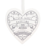 Personalised Grey Papercut Style Large Wooden Heart: 2 - Decorations By Gift Moments