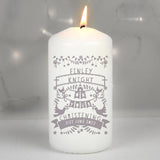 Personalised Grey Papercut Style Pillar Candle: 1 - Candles By Gift Moments