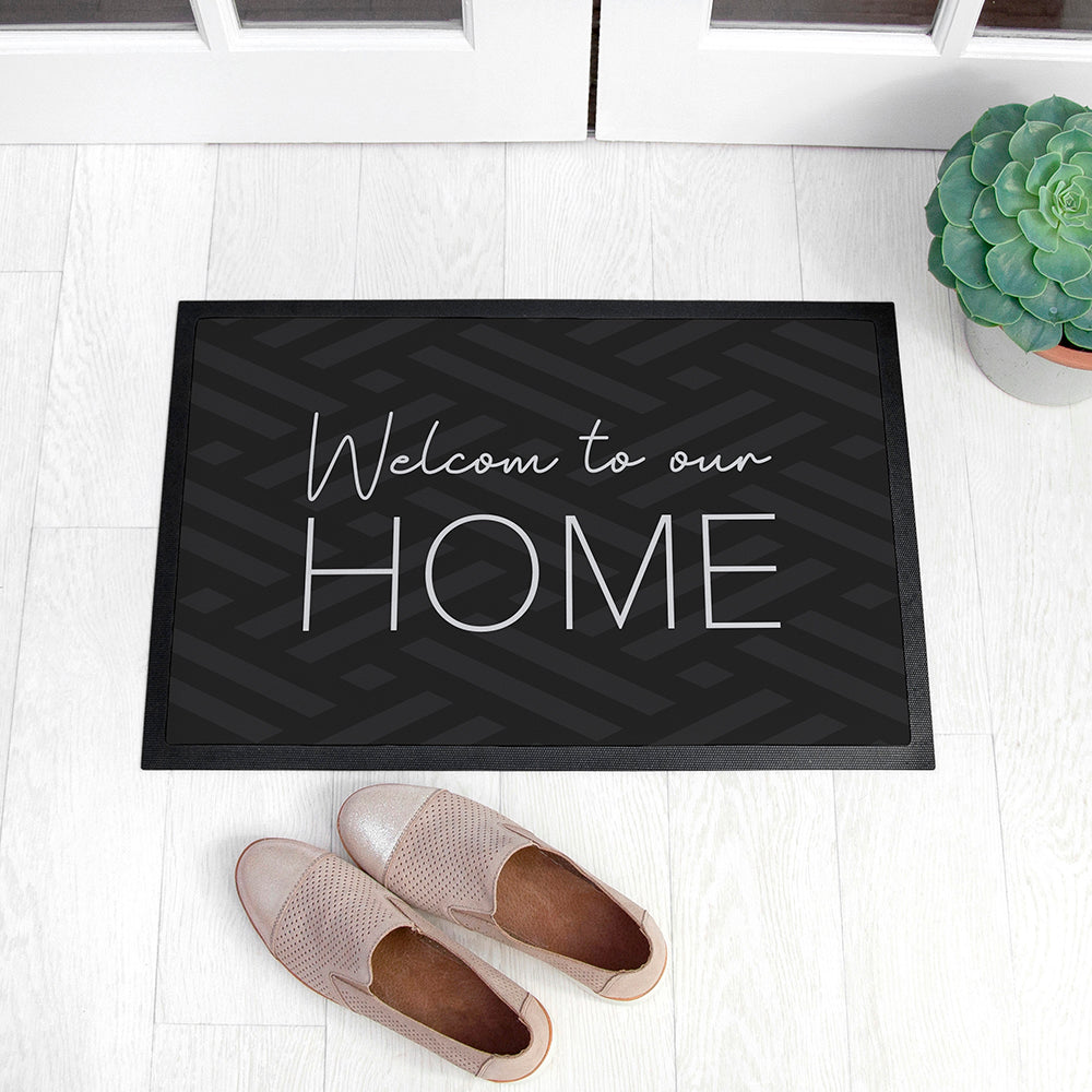 Personalised Grey Pattern Doormat: 4 - Doormats By Gift Moments