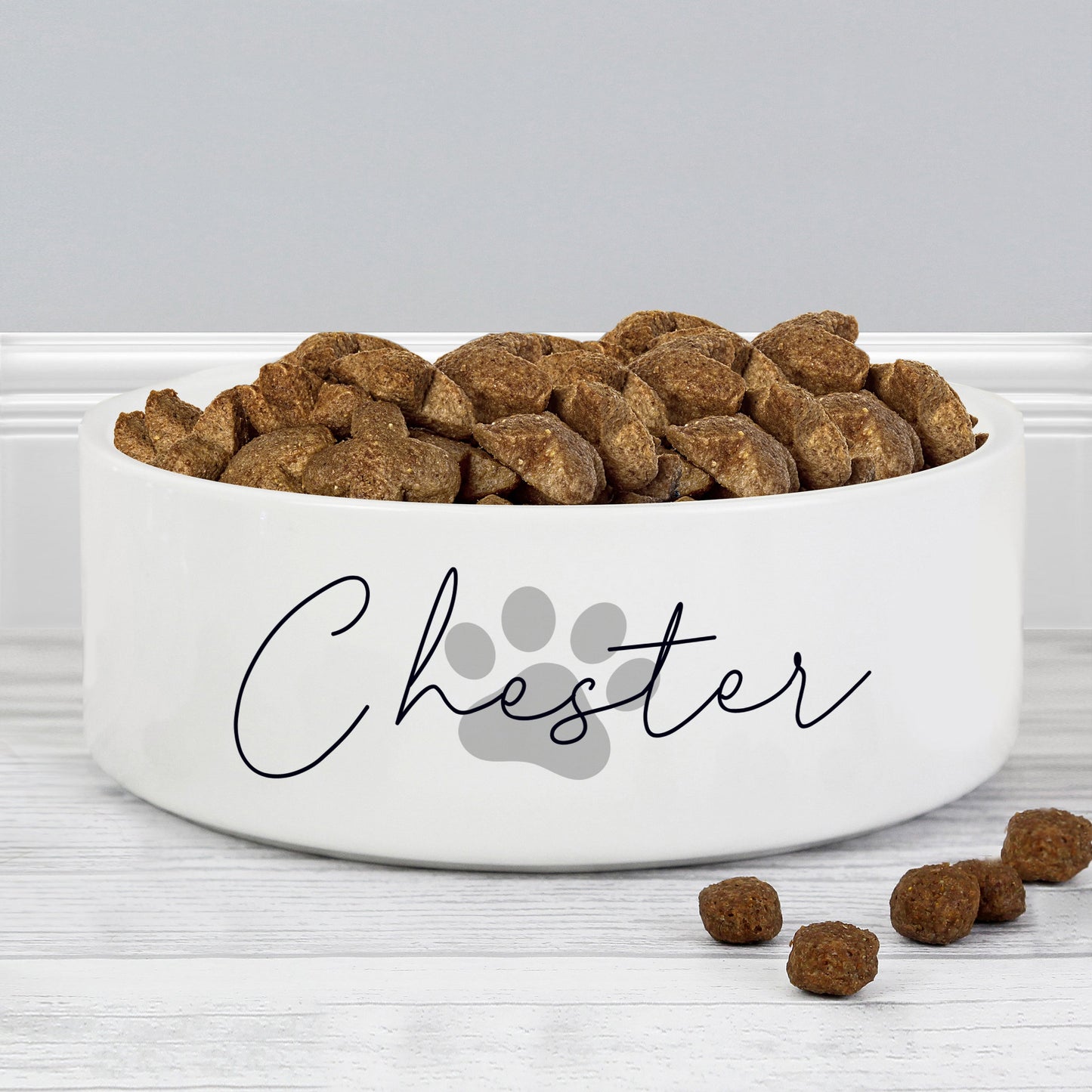 Personalised Grey Paw Print Name 14cm Medium Pet Bowl: 3 - Pet Products By Gift Moments