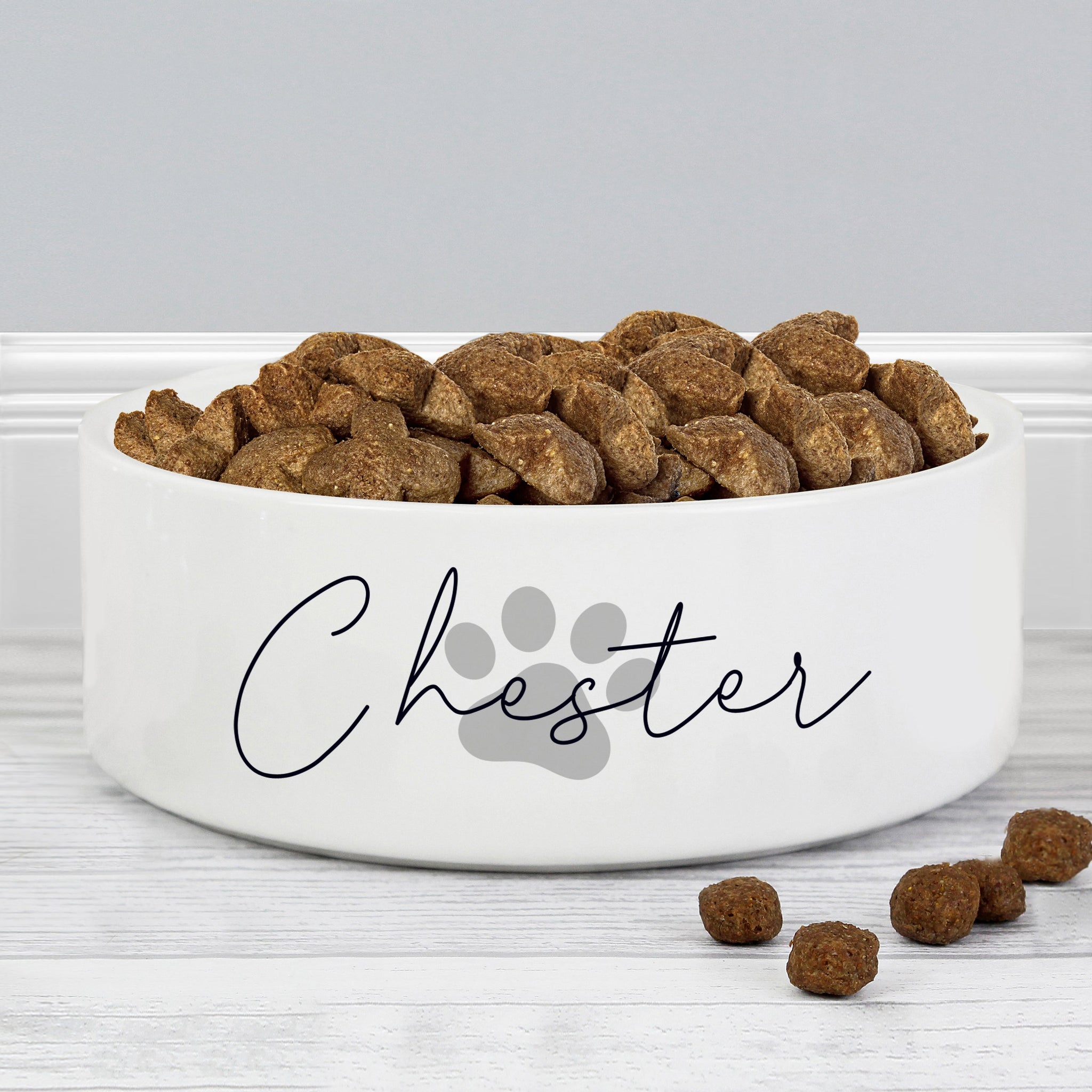 Personalised Grey Paw Print Name 14cm Medium Pet Bowl: 3 - Pet Products By Gift Moments