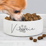 Personalised Grey Paw Print Name 14cm Medium Pet Bowl: 2 - Pet Products By Gift Moments