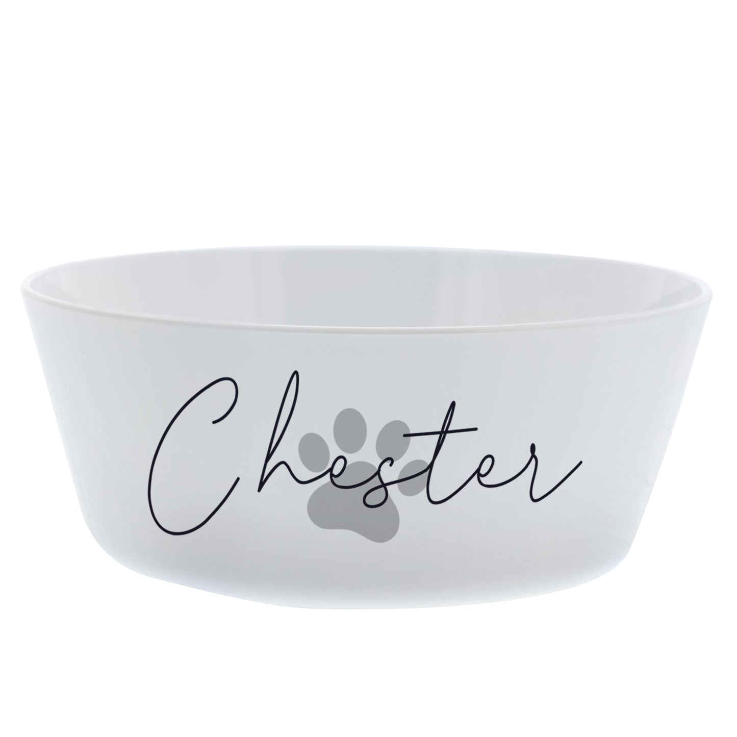 Personalised Grey Pawprint Plastic Cat Bowl: 4 - Pet Products By Gift Moments