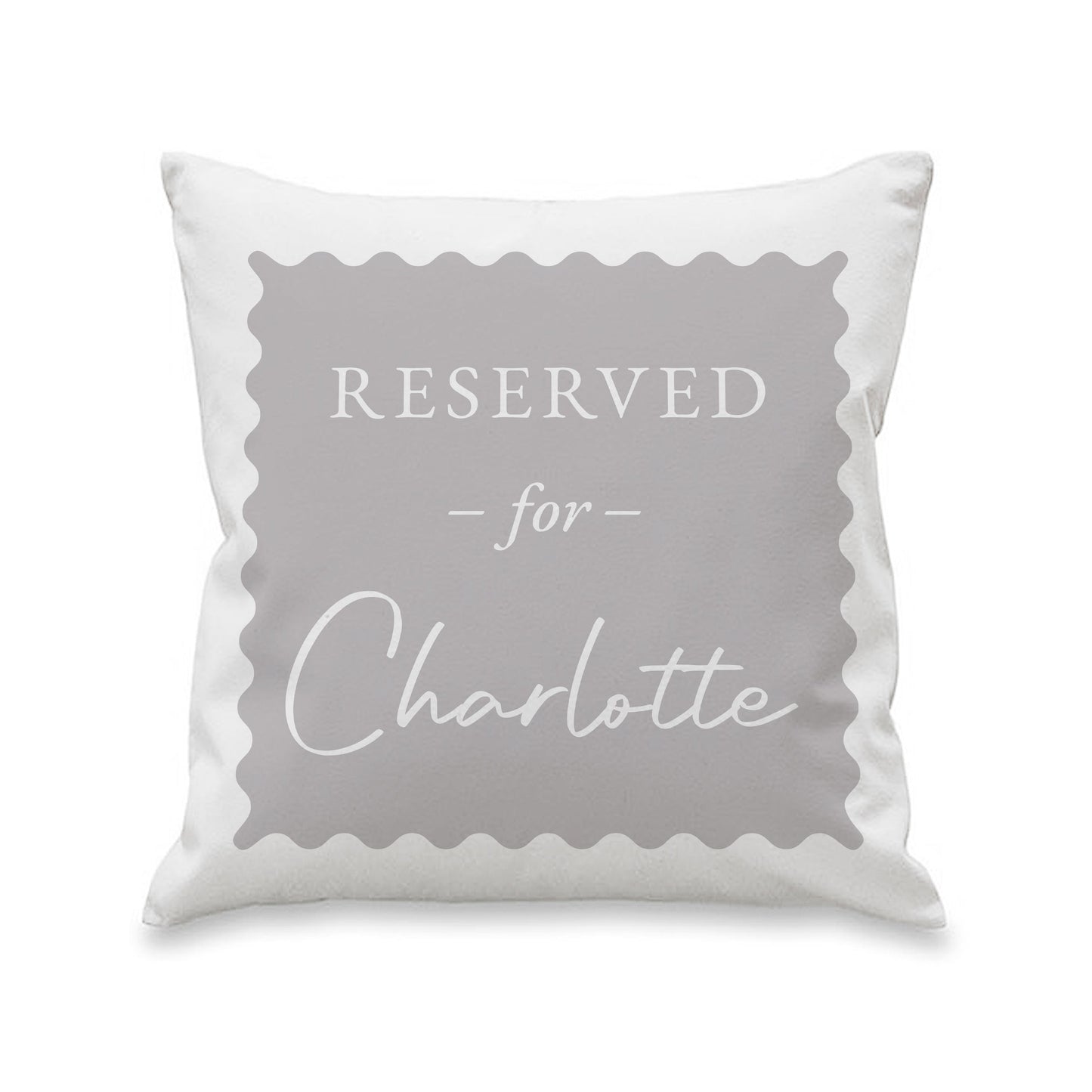 Personalised Grey Reserved For Cushion: 4 - Cushions By Gift Moments
