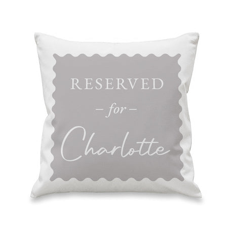 Personalised Grey Reserved For Cushion: 4 - Cushions By Gift Moments