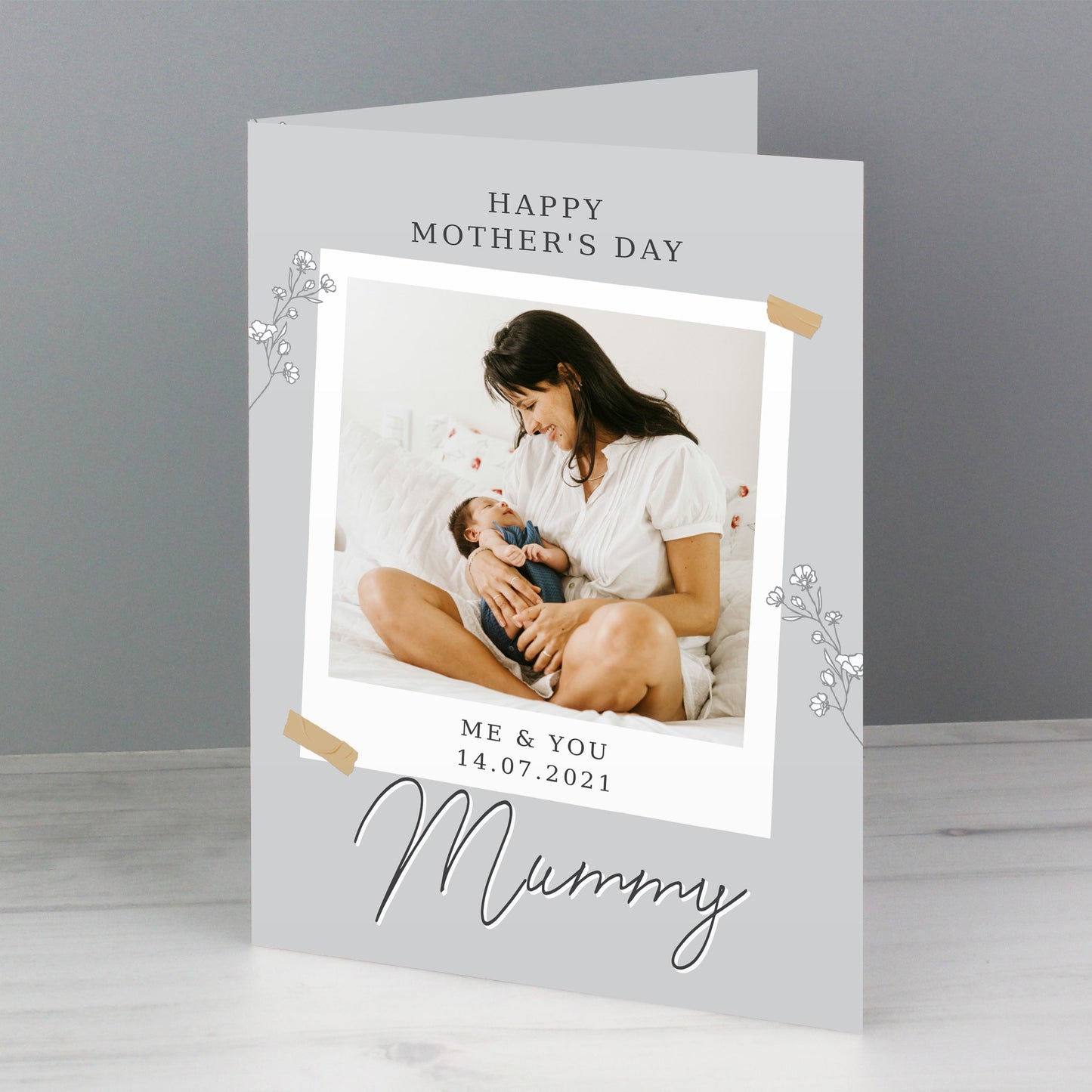 Personalised Grey Snapshot Photo Upload Greeting Card: 7 - Greeting Cards By Gift Moments