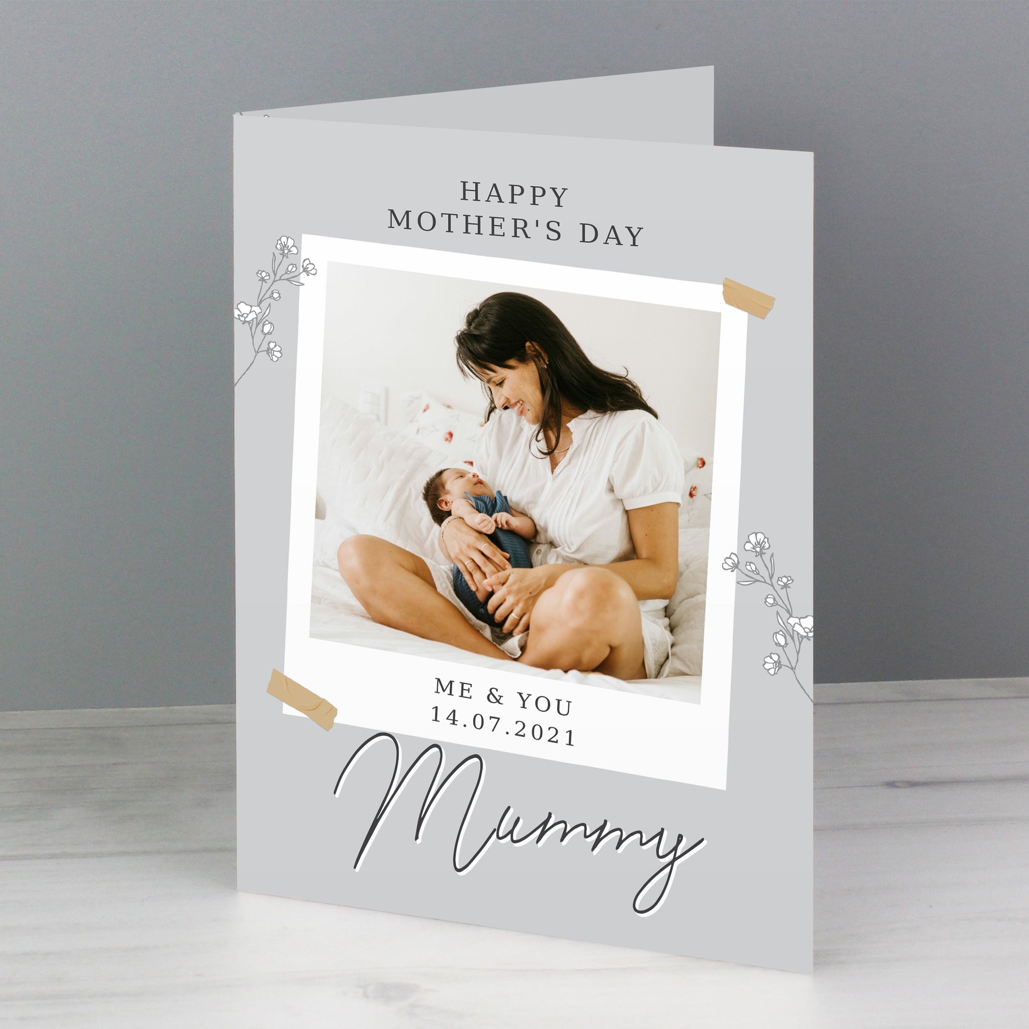 Personalised Grey Snapshot Photo Upload Greeting Card: 7 - Greeting Cards By Gift Moments