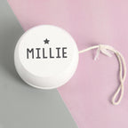 Personalised Grey Star White Wooden Yoyo - Shop Toys At Gift Moments - 2
