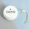 Personalised Grey Star White Wooden Yoyo - Shop Toys At Gift Moments - 1