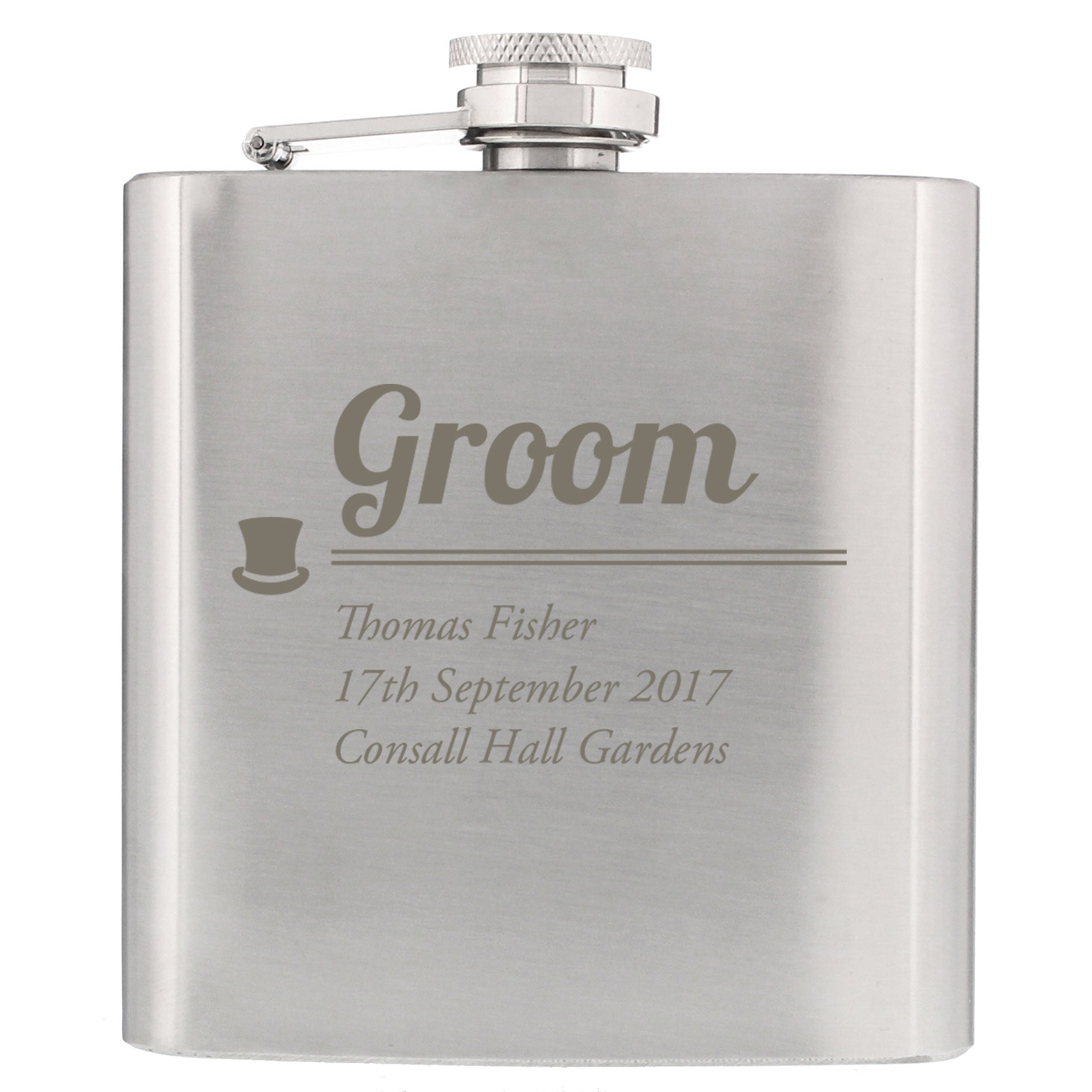 Personalised Groom Hip Flask: 2 - Hip Flasks By Gift Moments