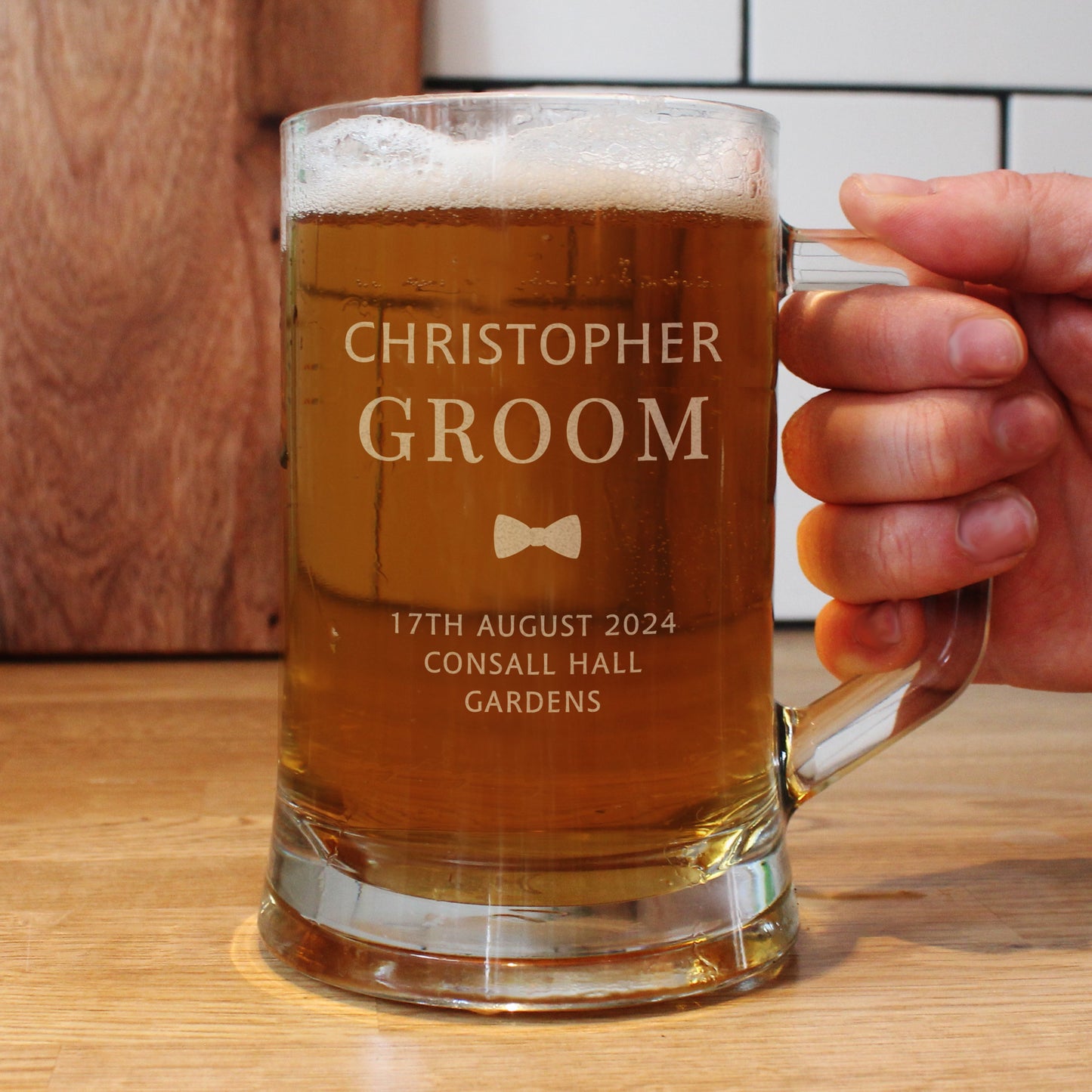 Personalised Groom Pint Stern Tankard: 2 - Tankards By Gift Moments