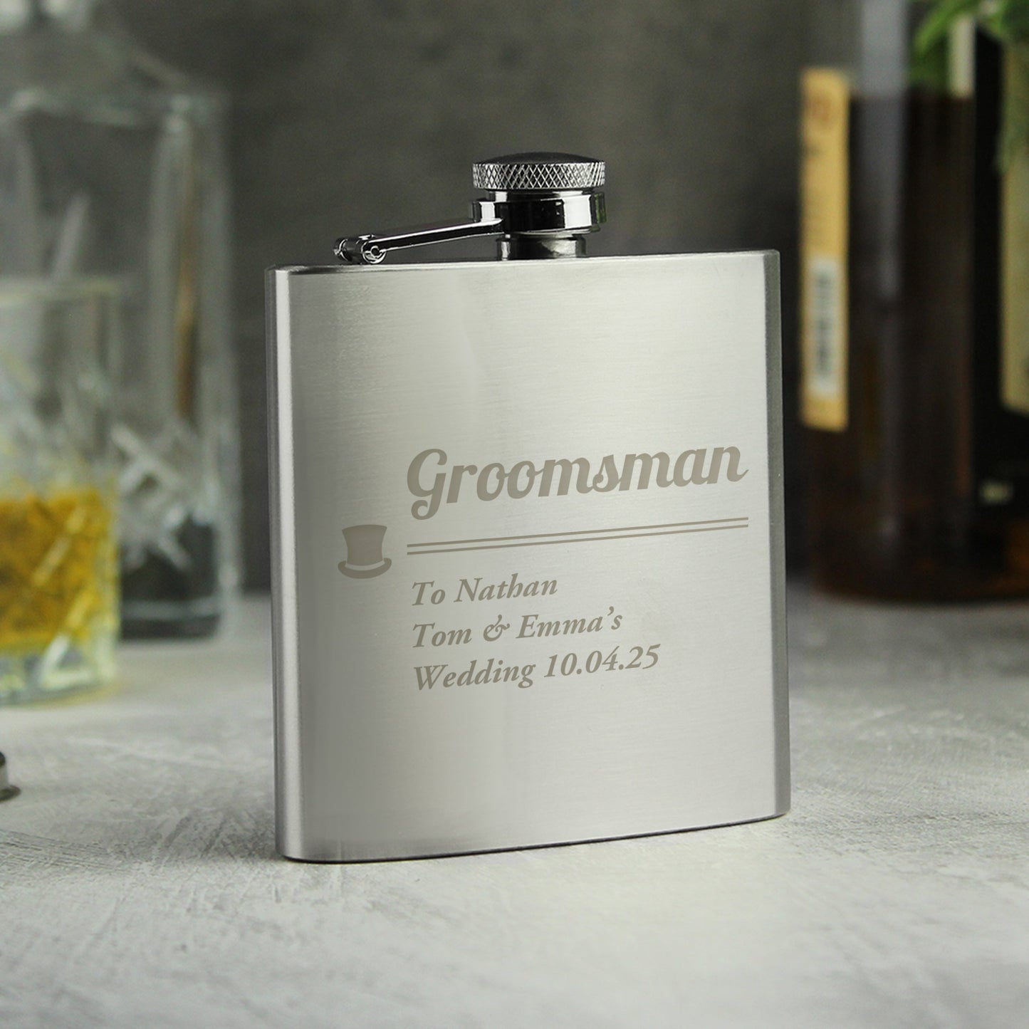 Personalised Groomsman Hip flask: 4 - Hip Flasks By Gift Moments