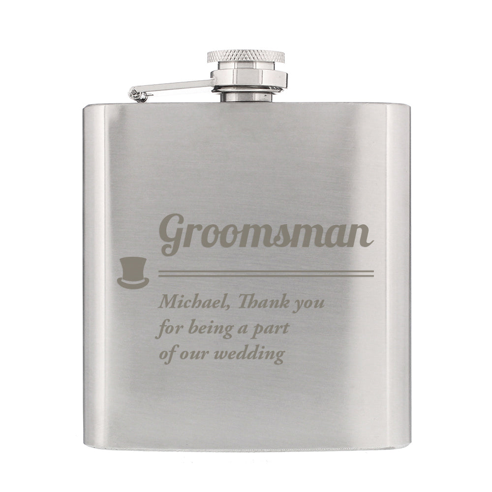 Personalised Groomsman Hip flask: 5 - Hip Flasks By Gift Moments