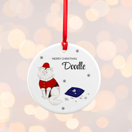 Personalised Grumpy Cat Xmas Ornament: 3 - Christmas Decorations By Gift Moments