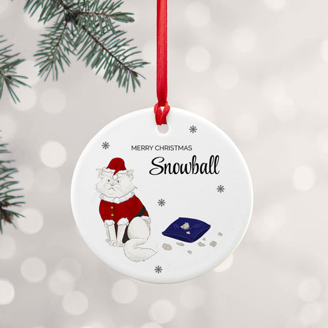 Personalised Grumpy Cat Xmas Ornament: 2 - Christmas Decorations By Gift Moments