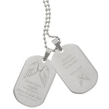 Personalised Guardian Angel Stainless Steel Double Dog Tag Necklace: 4 - Necklaces By Gift Moments