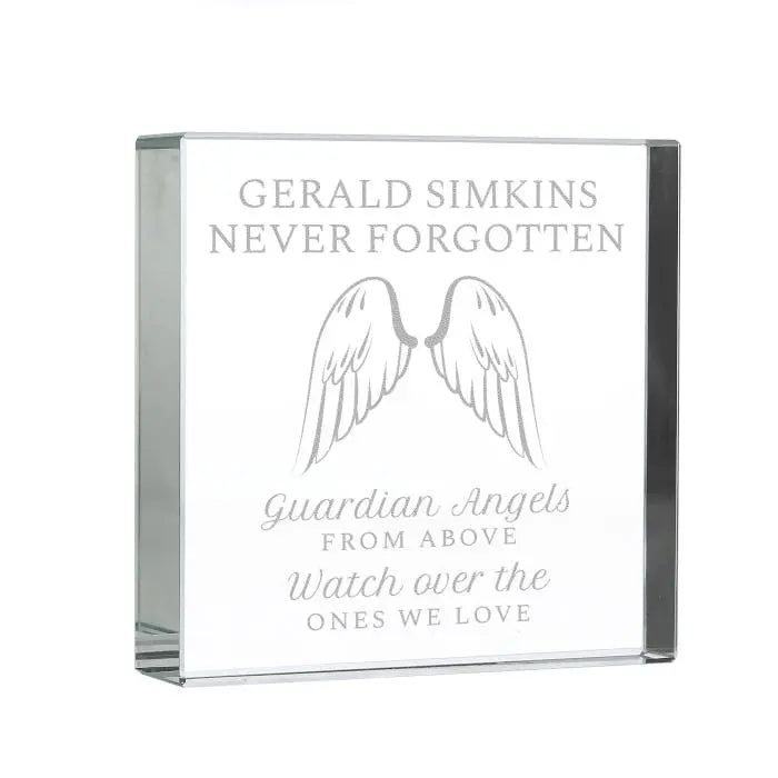 Personalised Guardian Angel Wings Crystal Token: 5 - Crystal Tokens By Gift Moments