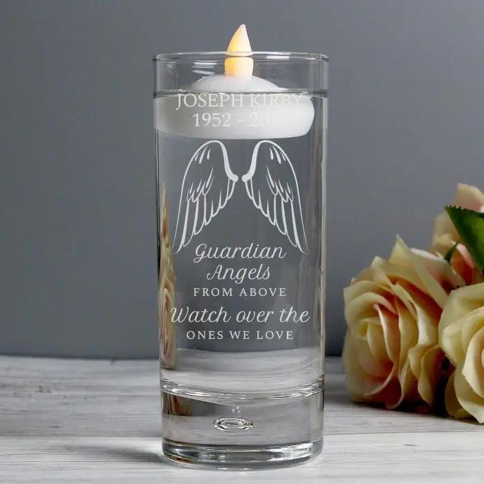 Personalised Guardian Angel Wings Floating Candle Holder: 1 - Candle Holders By Gift Moments