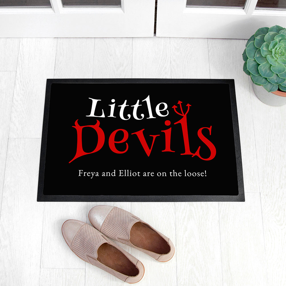 Personalised Halloween Little Devils Doormat: 1 - Doormats By Gift Moments